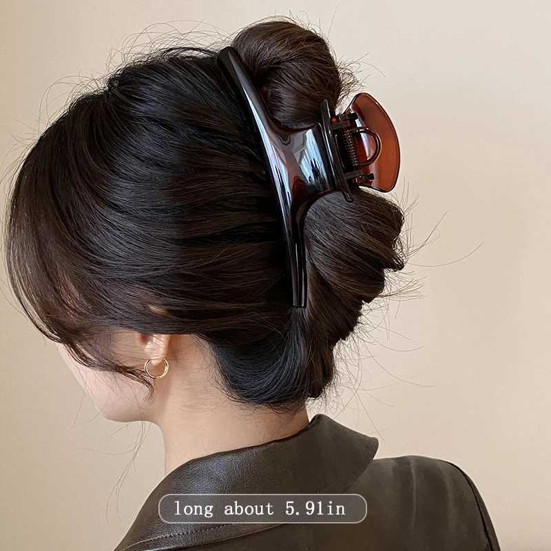 Elegant Solid 591in Large Hair Claw For Women Hair Ornament Long Thick Hair Hold Headband Claw Clip Hair Clip Hair Accessories H260402