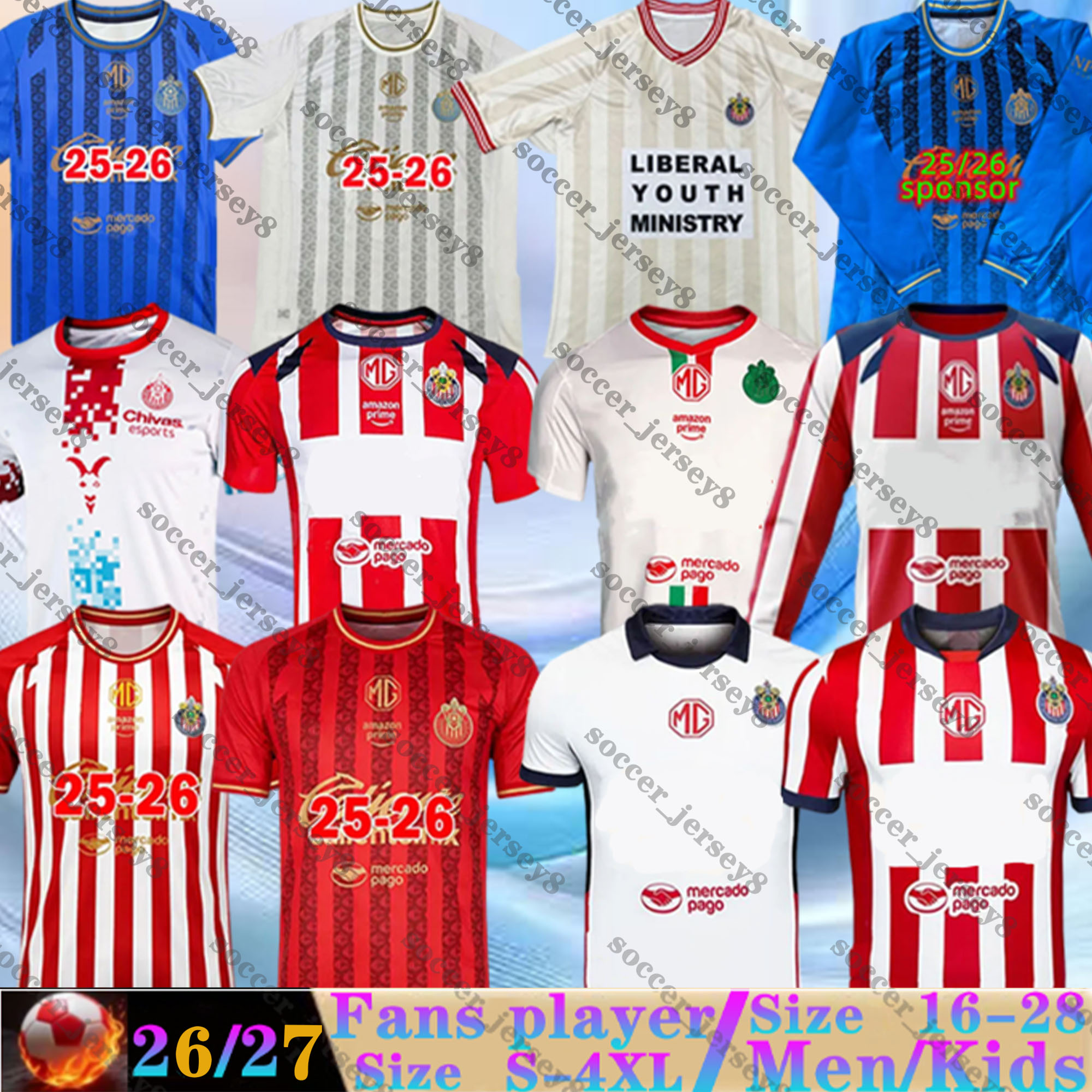 25 26 27 Chivas de Guadalajara Soccer Jerseys J.MACIAS ALVARADO Home Away Third fans Player version 2025 2026 Football Shirt Men kids kit A.GONZALEZ HORMIGA CHICHARITO