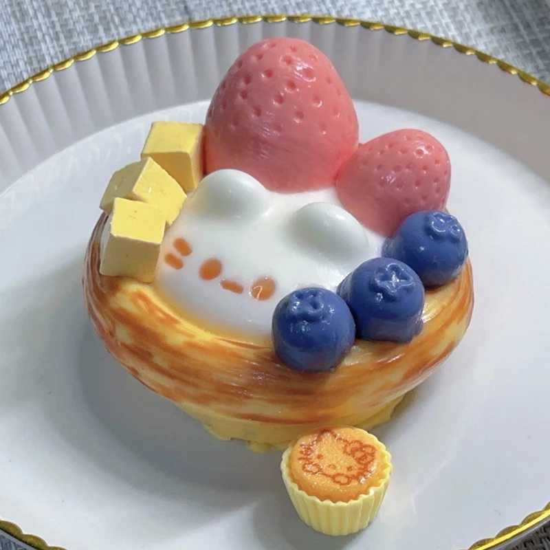 Colorful Egg Tart Squishy Sensory Toy Stress Relief with Apple Strawberry Cream H260402