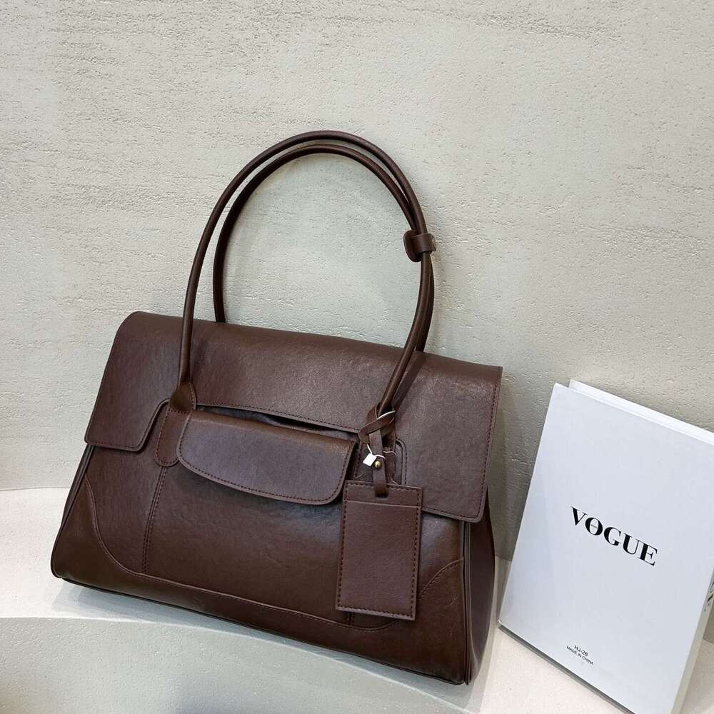 First Layer Vegetable Tanned Cowhide Tote Bag Women Large Capacity Genuine Leather Underarm Bag Luxury Shoulder Bag Ladies Handbag Hot Sale SENYY