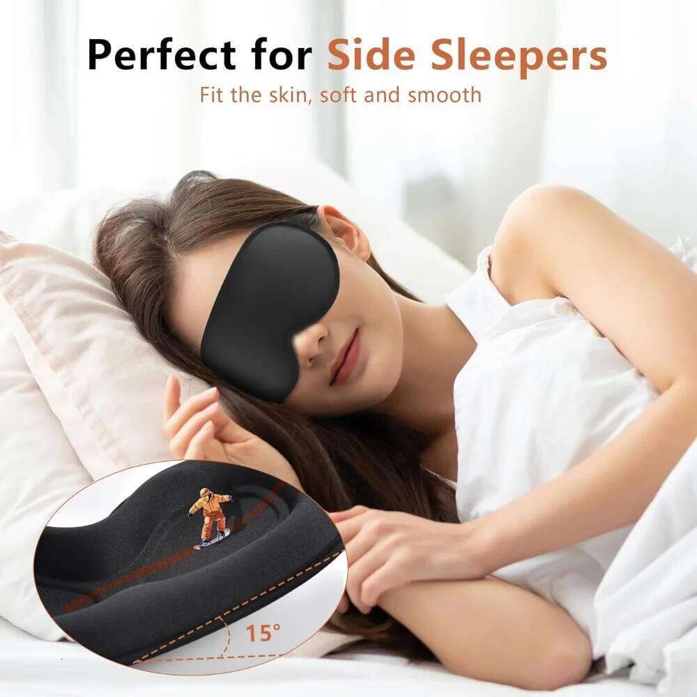 3D Contoured Eye Mask with Zero Pressure, 100% blackout,Eye mask Sleep,Suitable for offices, napping, travel, and relaxation 26W0402