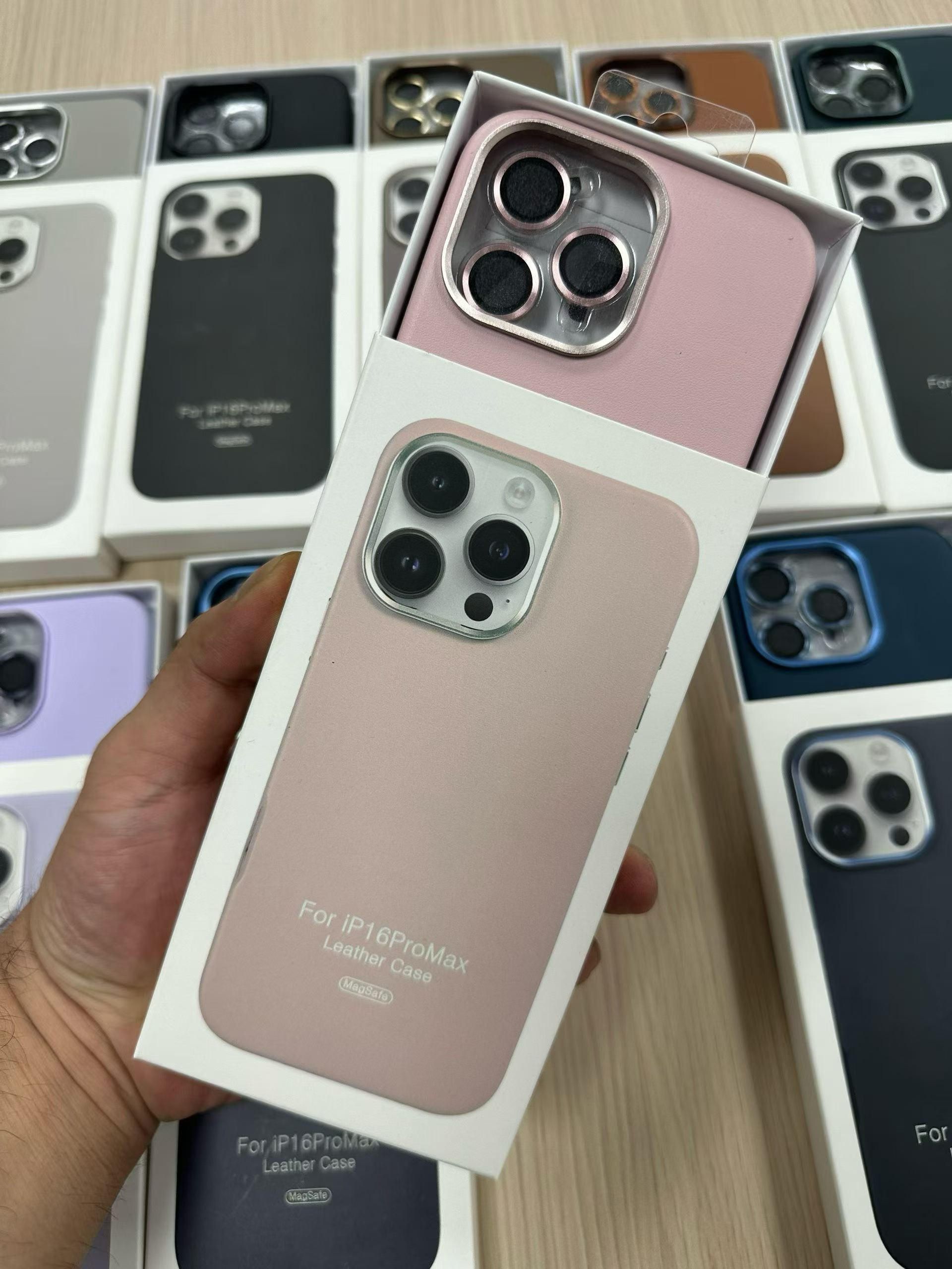 Official PU Leather Magnetic Phone Case Metal Frame Protector with Camera Lens Glass for iPhone 17 Pro 16 Plus 15 14 13