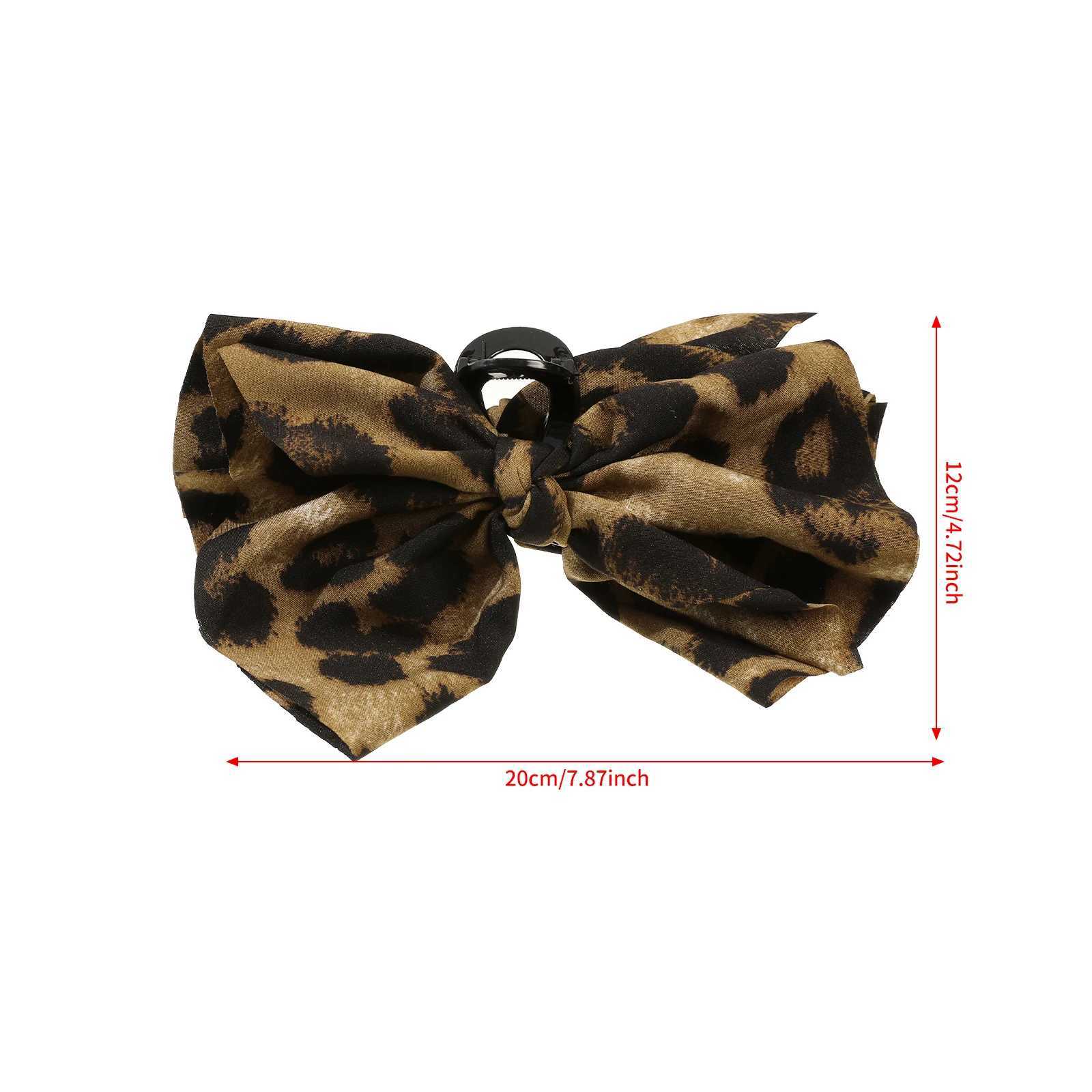 1pc Elegant Leopard Print Bow Hair Claw for Women Girl Hair Accessories Ponytail Hairpin Barrettes Hairgipper Headdress Gift H260402