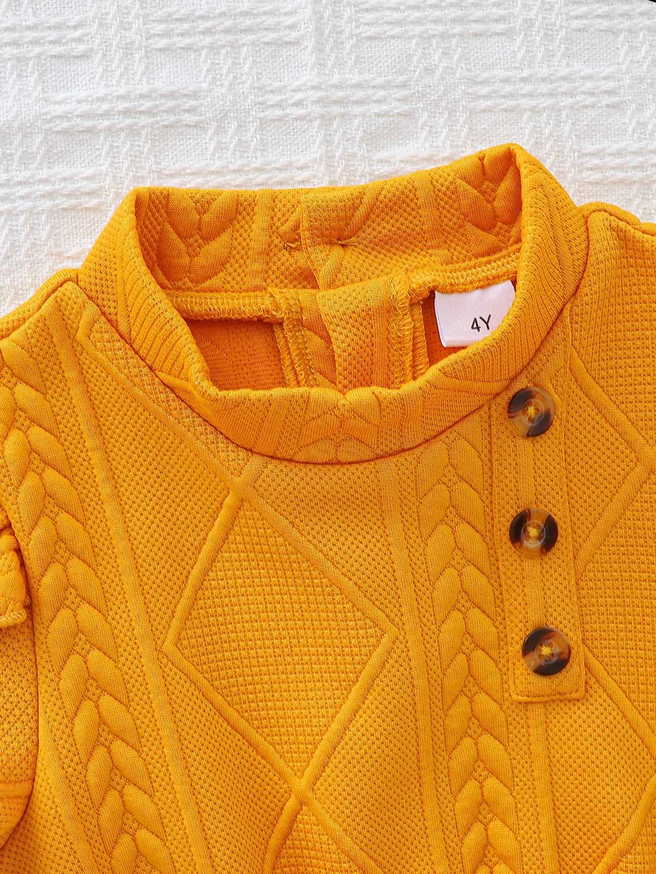 Little Girls Autumn/Winter Yellow Butterfly Thickened Long-Sleeve Dress Bag H260402