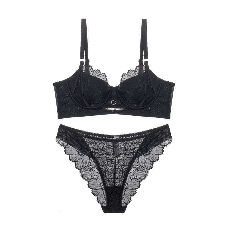 Anime Lace Bra Set Push Up Underwire Japan Kawaii Hollowed Bralette Small Chest Sheer Thin Cup Pure Girlish Lingerie Set Z260402