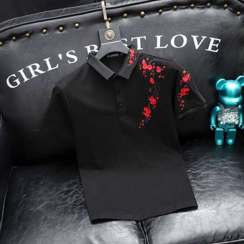 Trend Embroidery Youth All-Match Polo Shirts Men's Summer New Short Sleeve Fashion T Shirt Tops Smart Casual Vintage Men Clothes Asia Size