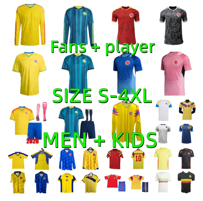 2026 2027 Colombia Soccer Jerseys 1990 2001 2014 Valderrama Retro 26 27 Richard Rios LUIS DIAZ JAMES football shirt men kids Camiseta de futbol maillot Player version