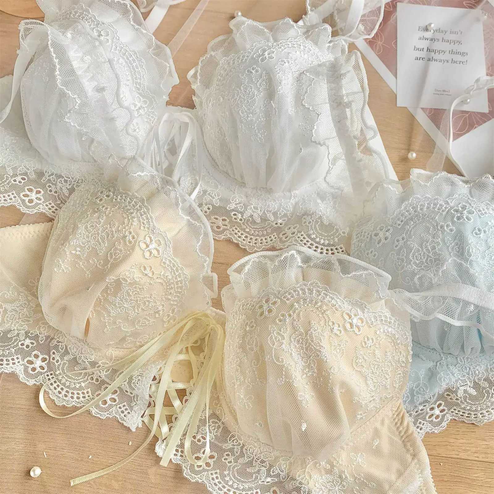 Japanese sweet underwear womens small chest pushup thin underwire adjustable bra set for girls Z260402