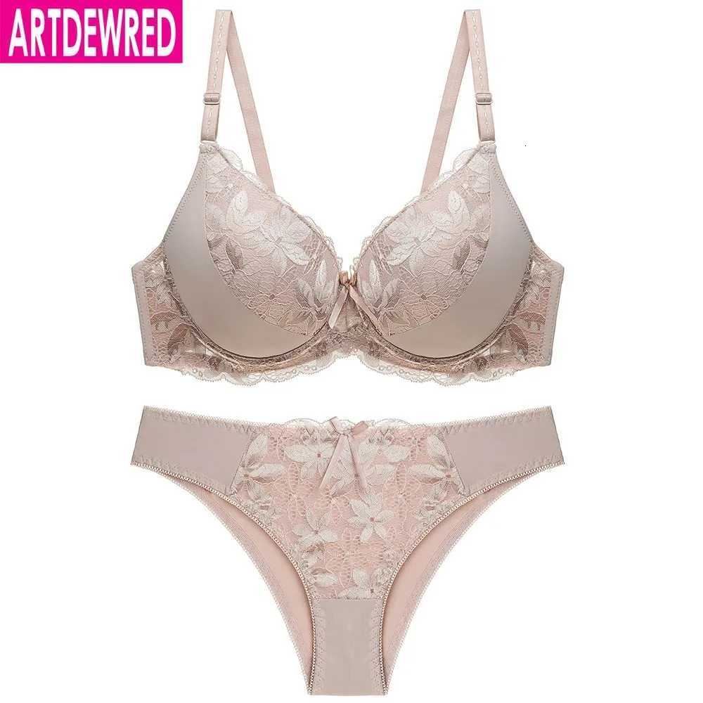 Women Lace Big Size Bra Set Plus Size Push Up Underwear Set 7 Color Push Up Bra Brief Set C D Cup Brassiere Panty Set Z260402