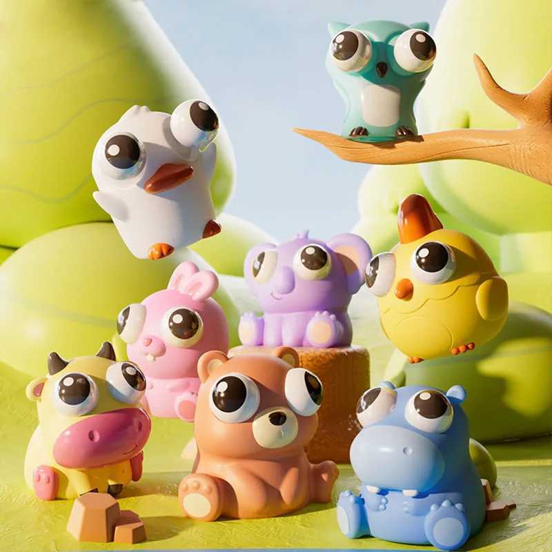 Childrens creativity cute and lifelike animals explosive eyes squeezing and relieving staring little dolls venting toys H260402