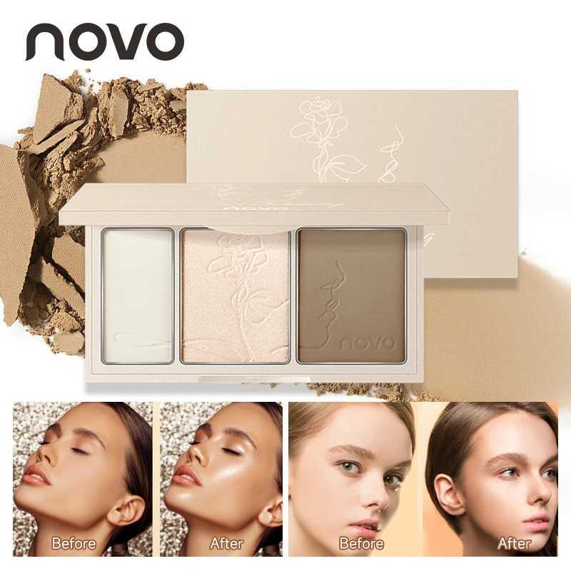 3-In-1 Contouring Powder - Easy To Blend Highlight And Contour Palette Ultra-Fine And Long-Lasting Complexion-Enhancing Shade H260402