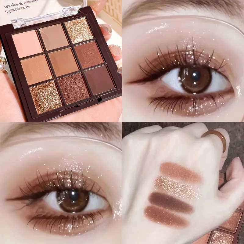 Mocha Chocolate 9-color eyeshadow palette natural brown and gold tones matte pearlescent Valentines Day Mothers Day gift H260402