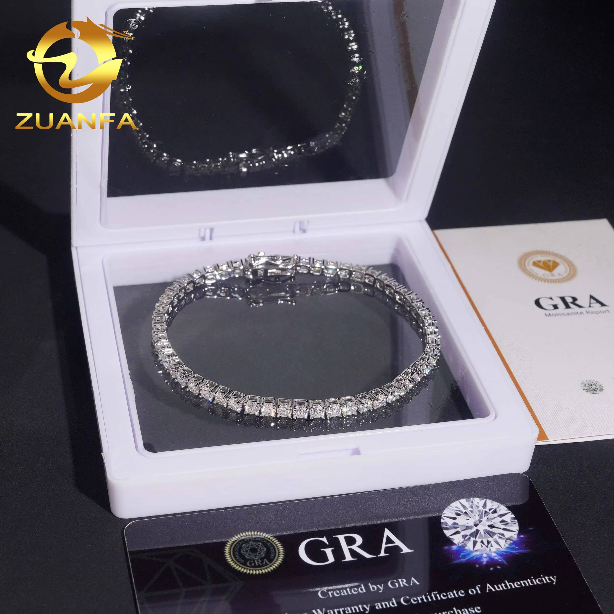 Local Stock Fast Shipping Classic Prong Setting 925 Silver 3mm VVS Moissanite Tennis Bracelet
