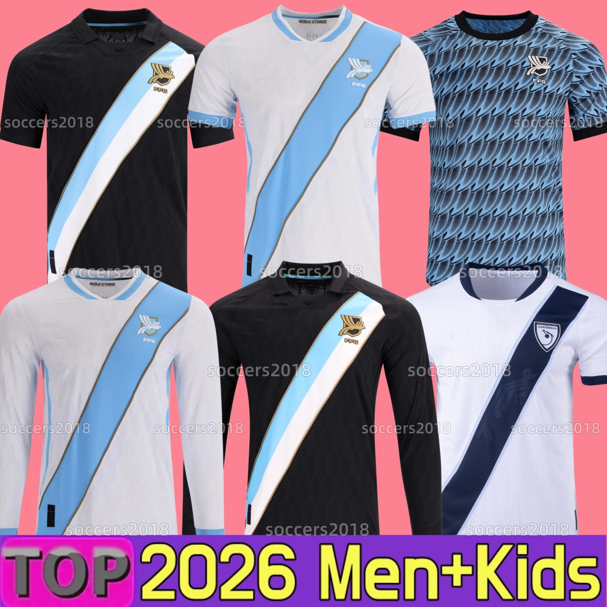 Guatemala 2026 World Cup Soccer Jerseys LOM CEBALLOS PELEG OSCAR SANTIS RUBIN MEJIA 26 2027 Home White Away blue National Team Football Shirt Men kids Kit 16- 28 S-2XL
