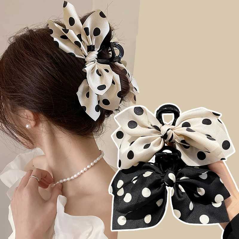 1/2 Set Of Retro Polka Dot Shark Clip Multi-Layer Bow Hairpin Elegant Fashion Temperament Girls Hairpin Headdress H260402