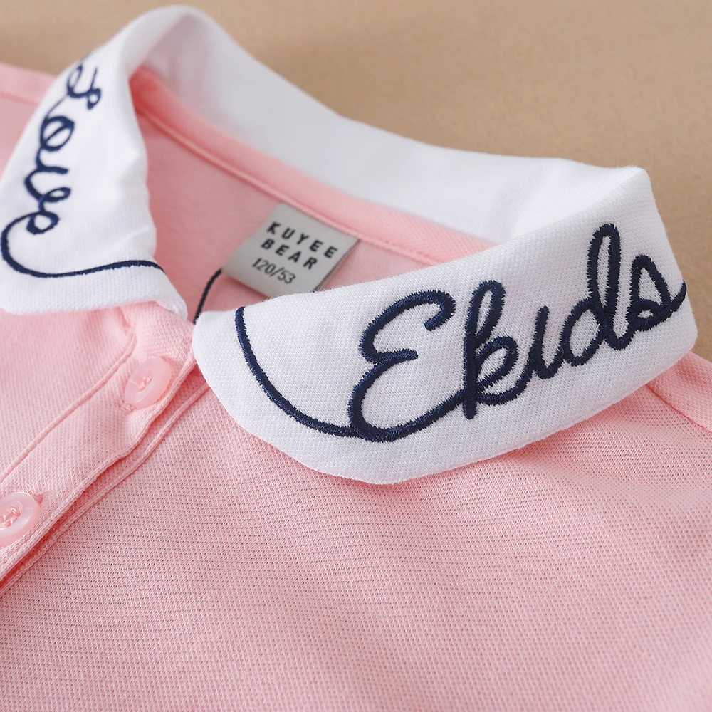 Girls Summer Dress 2024 Turn-Down Collar Clothes Children Preppy Style Embroidered School Sundress Kids 5-12 Years H260402