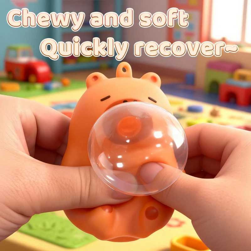 1PC Creative Capybara Doll Spit Bubble Fidget Decompression pinch toy Relieve Stress Children Fun Squeeze Interactive Toys Gift H260402