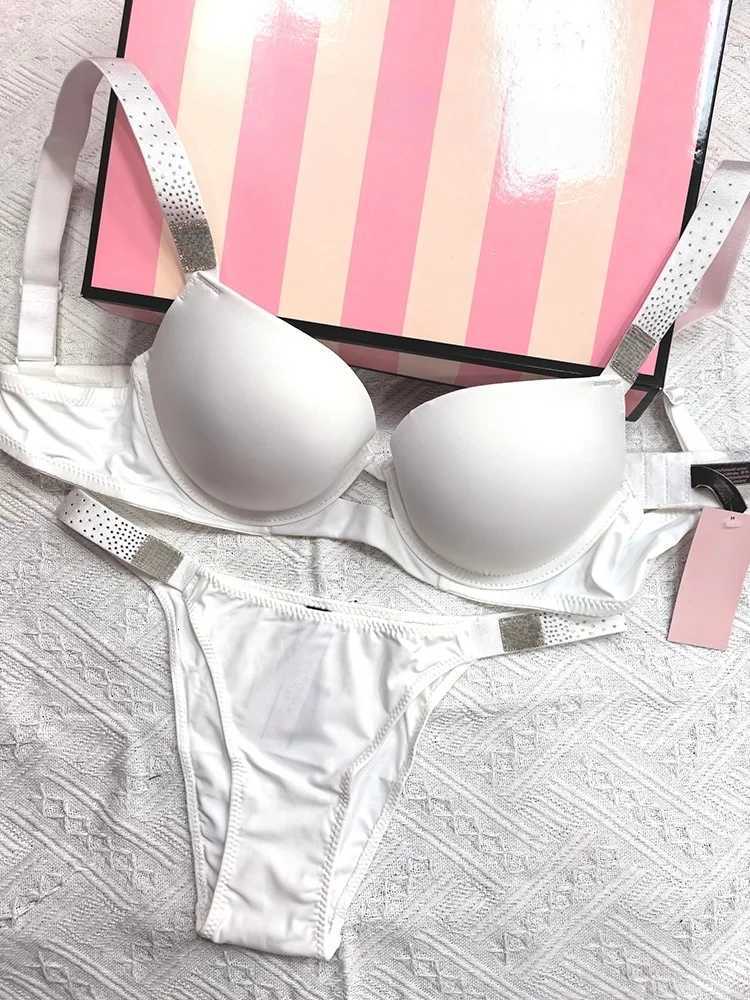 Rhinestone Women Bra Set Bralette Girls Underwear Brassiere Fashion Thong Gather Bras Lingerie Panty Sets Z260402