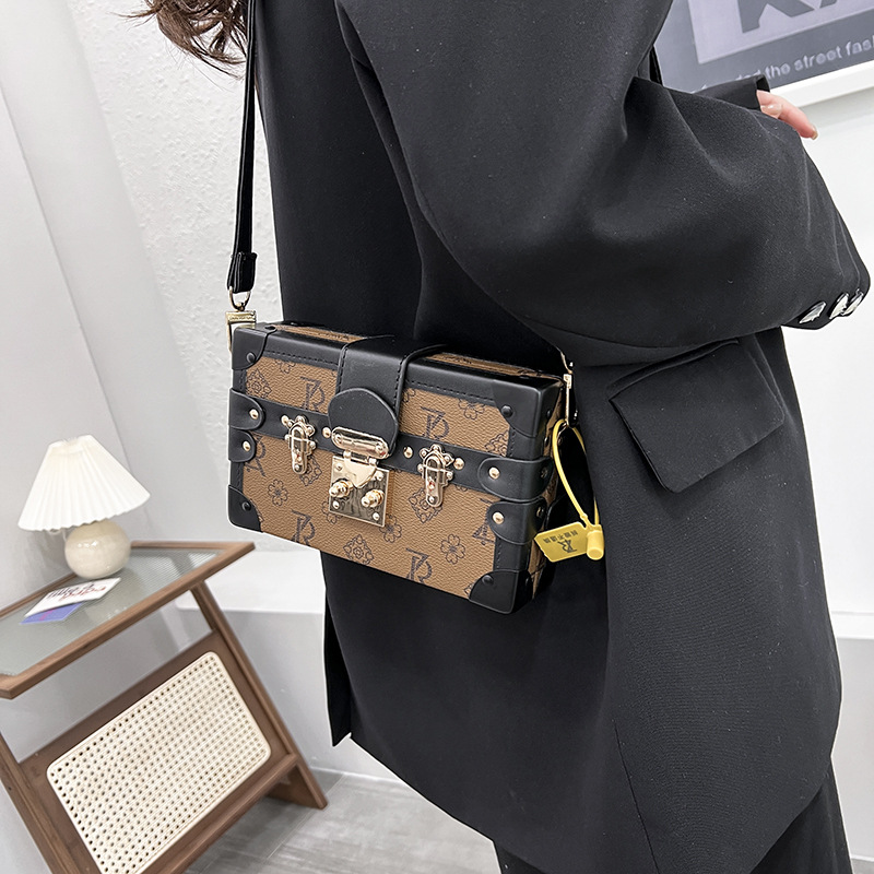 New Vintage Printed Small Box Single Shoulder Cross-Body Bag Printed Mini Bag 2026