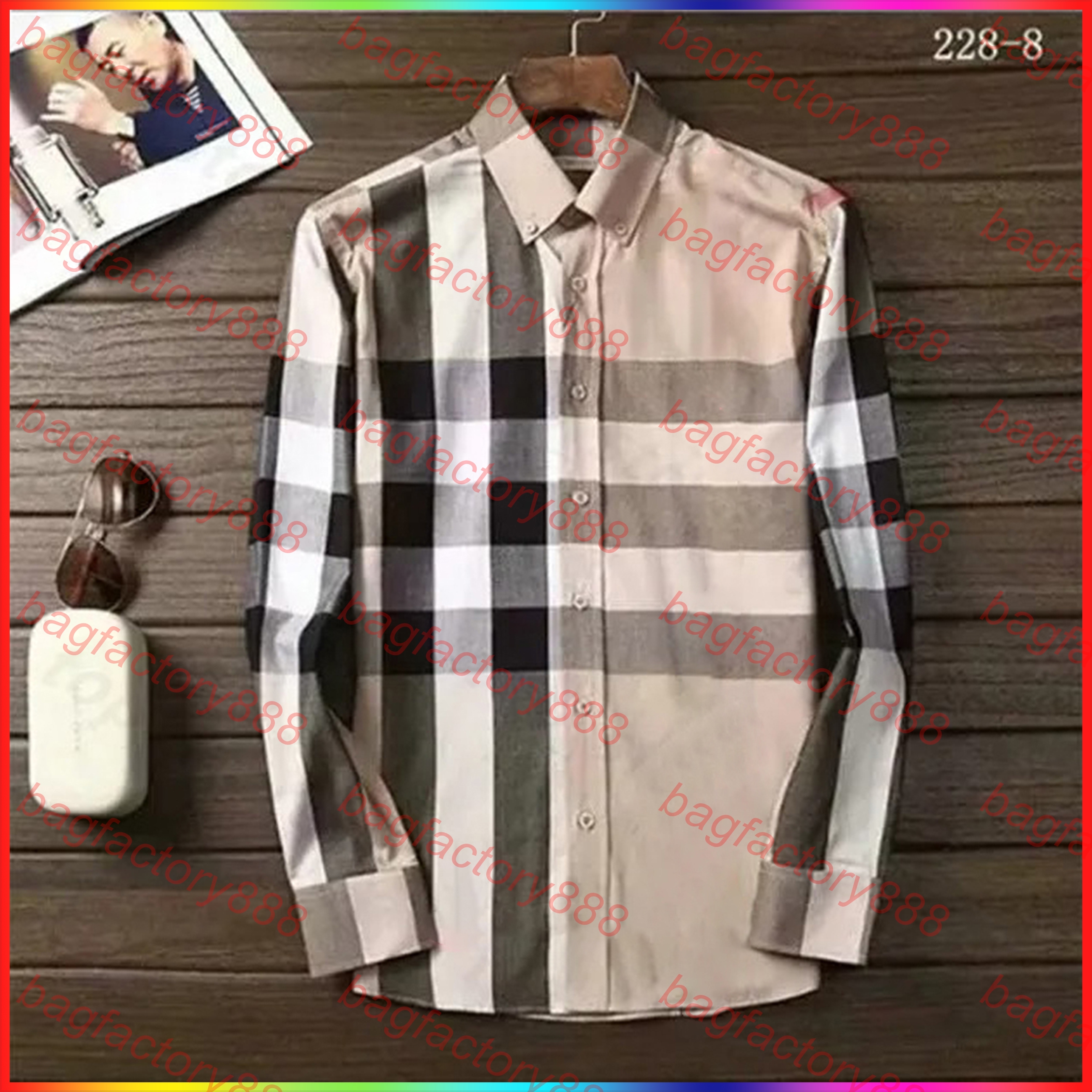 5A Luxury Designer Men's Dress Shirts Fashion Casual Business Social Party Shirt Spring Autumn Office Casual Men's Formal Shirt Slimming Most Fashionable Clothing