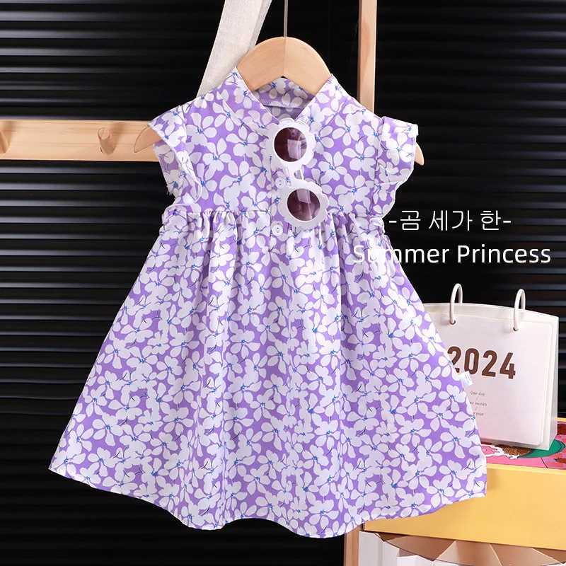 Baby Girls Beach Dresses Summer Soft Breathable Kids Girls Clothing Children Holiday A-Line Dress Vestidos 2025 H260402