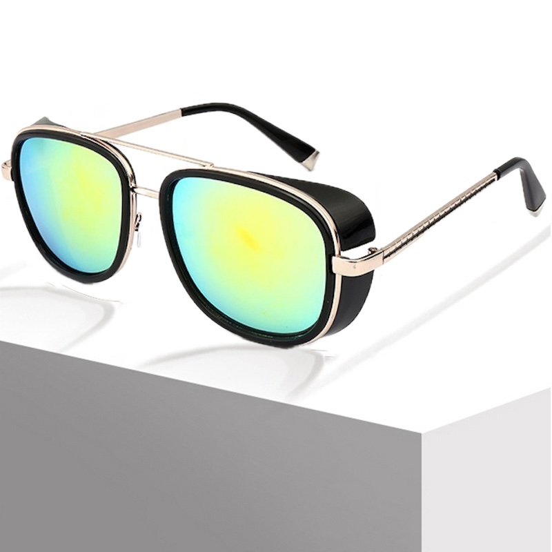 Tony Stark Sunglasses Man Woman Steampunk Sun Glasses Male Vintage Gradient Red Sunglass UV400 CB Fashion Accessories