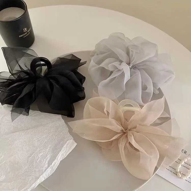 New Mesh Bow Grip Clip Female Ponytail Braid Hair Claw Clip Elegant Girl Hair Clip Hair Accessories Gift Headdress H260402