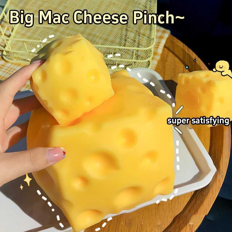 2027Jumbo Cheese Cube Stress Ball Shapeable Squeeze Decor Non-Bounce ASMR Sensory Anti-Stress Relief Gadget Gifts 6/7/10/12CM H260402