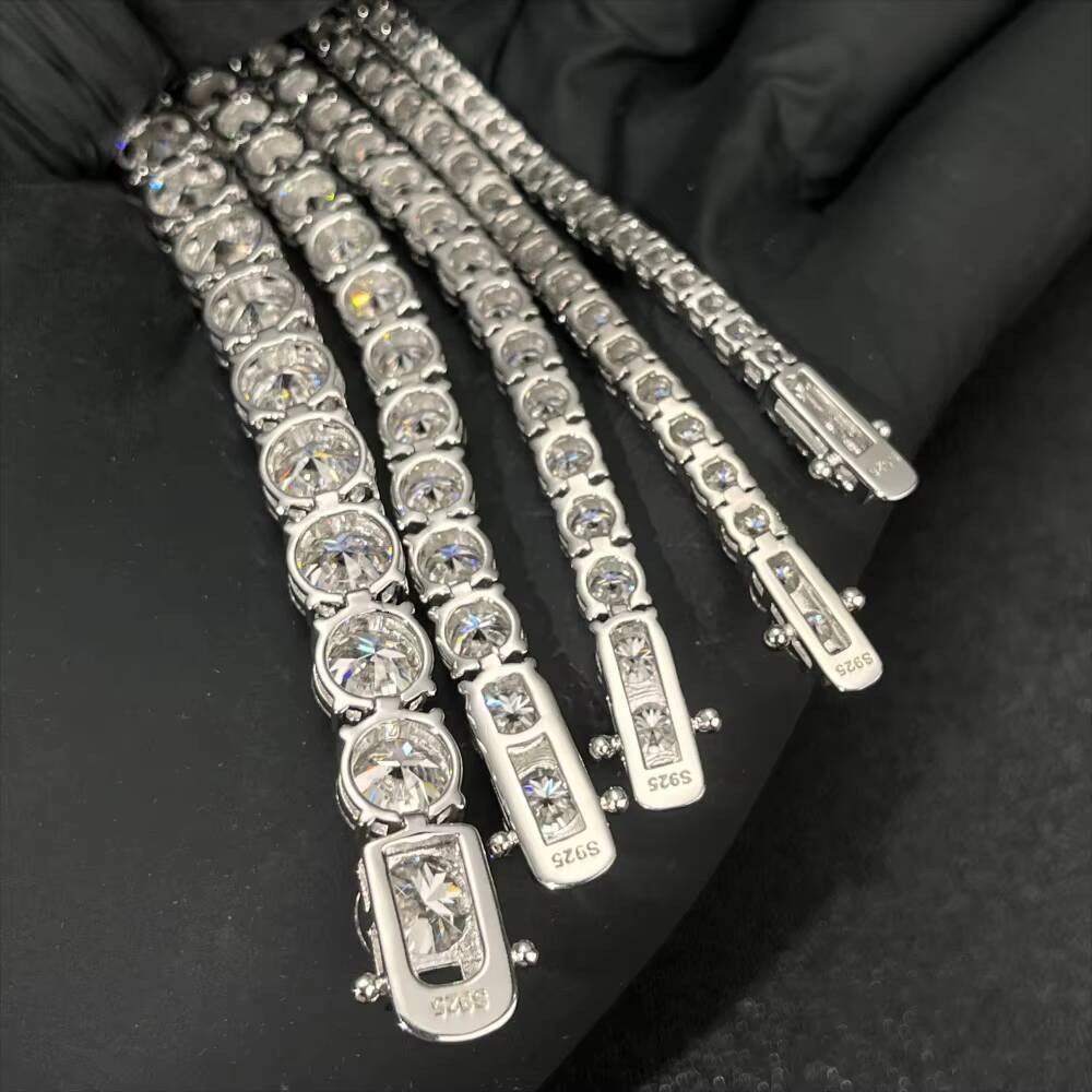 Pass Diamond Tester D Color VVS1 Moissanite Tennis Bracelet 925 Sterling Silver Jewelry Mossanite Fashion Bracelet for Men Women