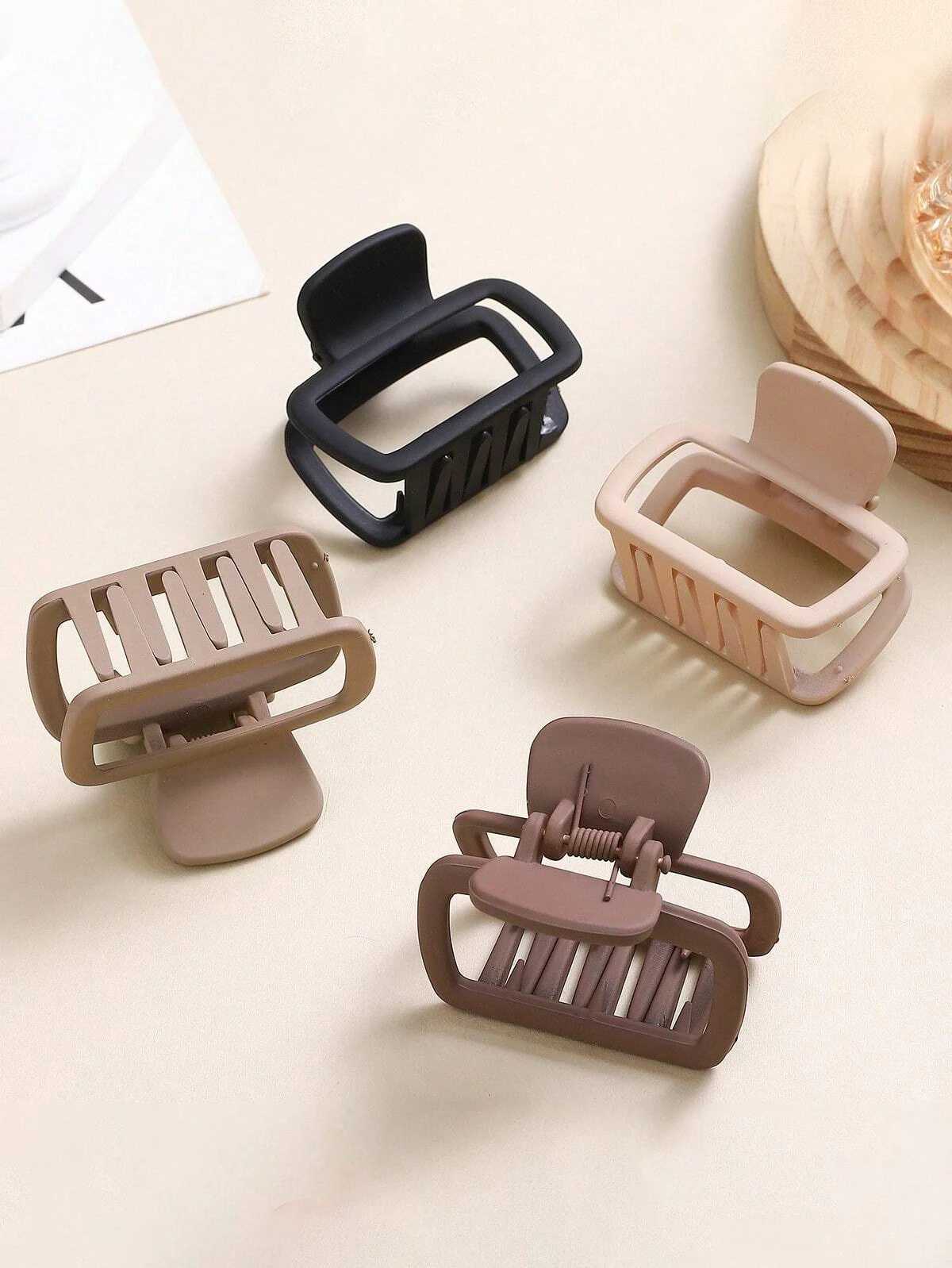 4pcs Womens Square Lightweight Hair Claw Clip Fashionable Elegant Hair Accessory Clip Suitable Hair Styling Makeup H260402