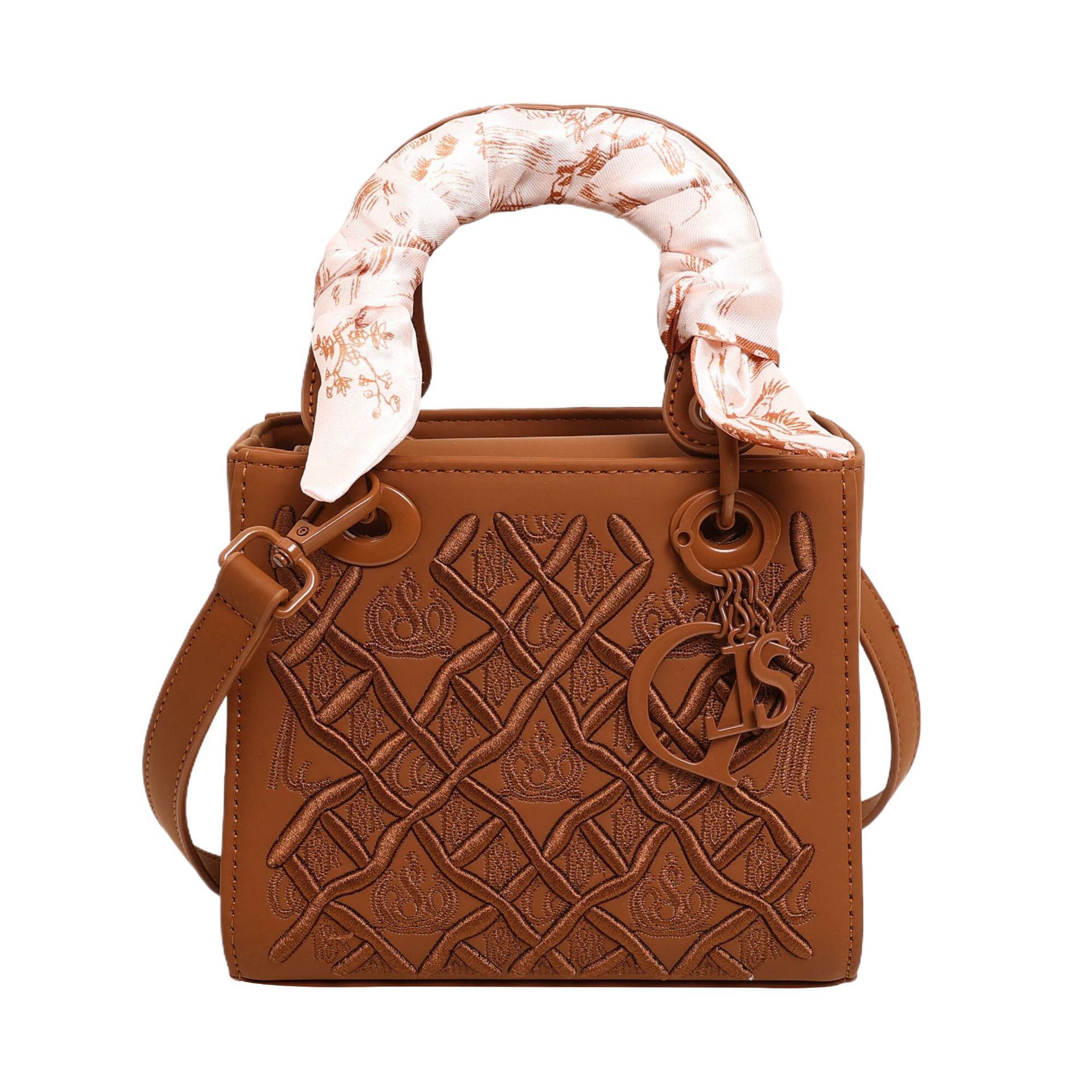 2026 Summer Hot Embroidered Versatile Designer Lady Bag Fashion Silk Scarf Casual Trendy Handbag for Women