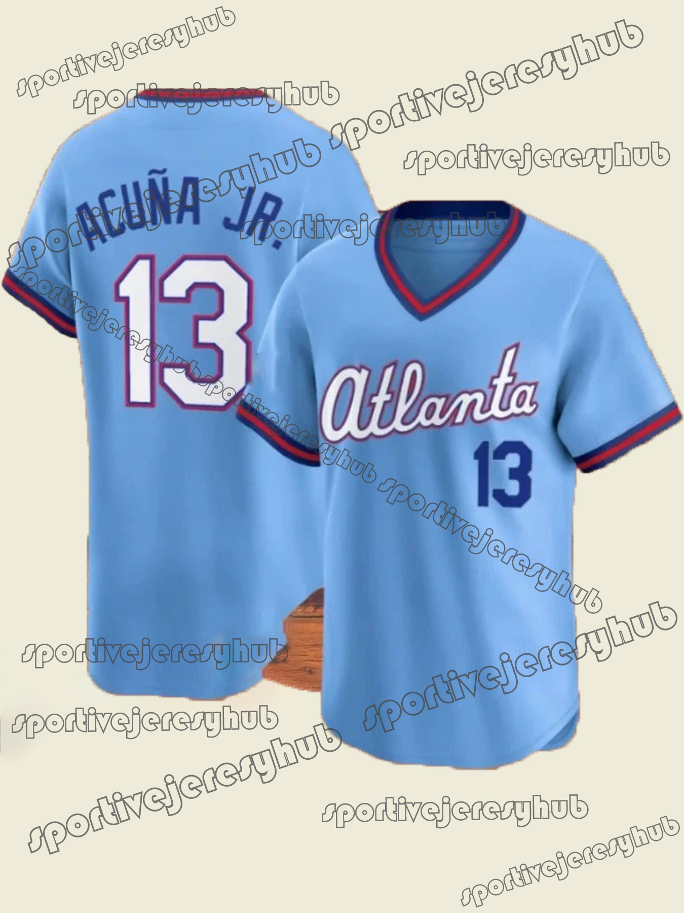 2026 Custom Baseball Jersey Stitched Ronald Acuna Jr. 13 Baldwin Ozzie Albies Matt Olson Austin Riley Harris II Suarez Sale