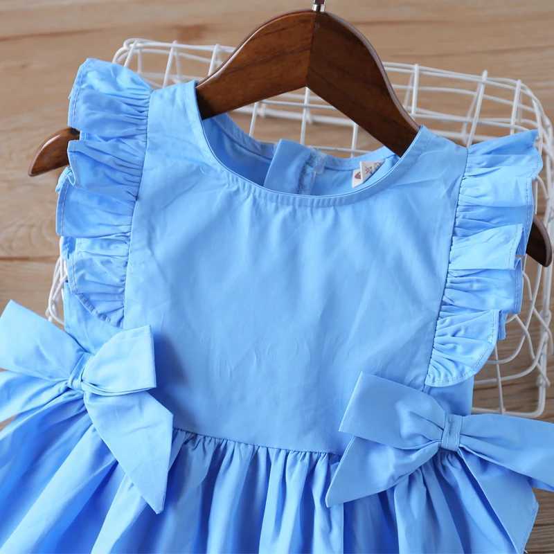Summer Dress Girl Clothes Princess Dress Bowknot Party Dress For Girls Kids Clothes Girls Ruffle Children Clothes H260402