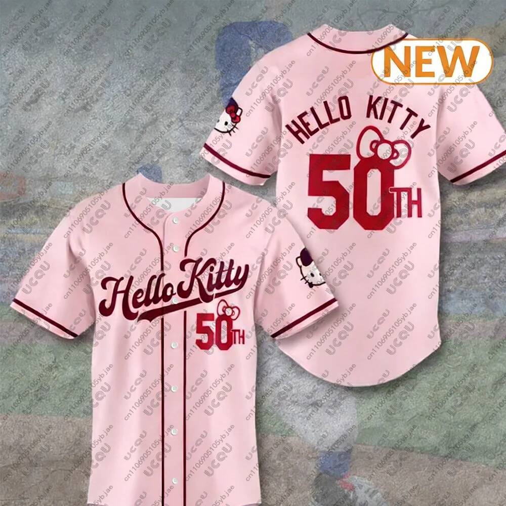 Designer Men Kids Girls Women Clothes Male Male Sportswear Breathable Hello Kitty Baseball Jersey Tee Teenager Top Gift 50 Summer Y2k Luxury Goods