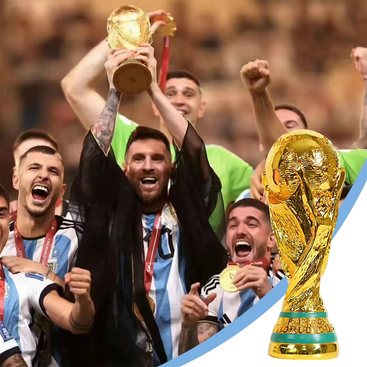 Golden Resin Football Trophy Soccer Trophies Resin Ornament Football Fan Gift Home Office Decoration Craft 260326