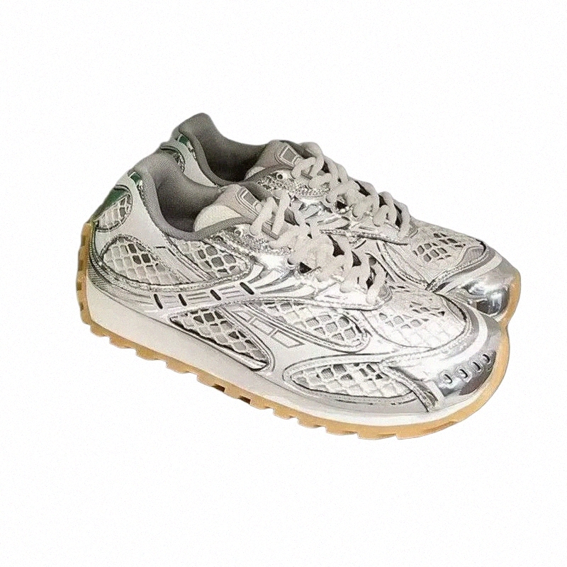 casual shoes sliver sneakers mens womens trainers leather mesh trainers Grey green black red A2Yg#