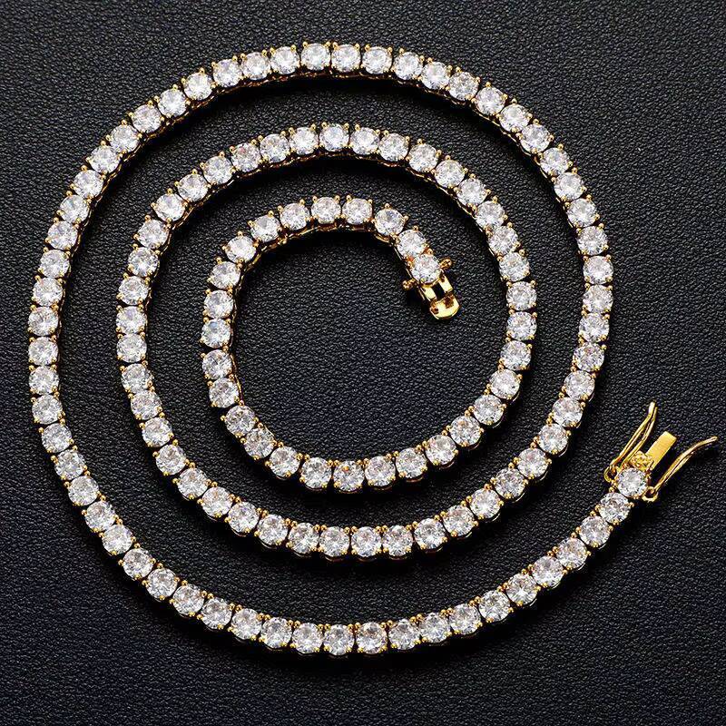 Wholesale Lab Grown Diamond Jewelry 14K/18K Solid Gold Lab Grown Diamond Tennis Chain Necklace