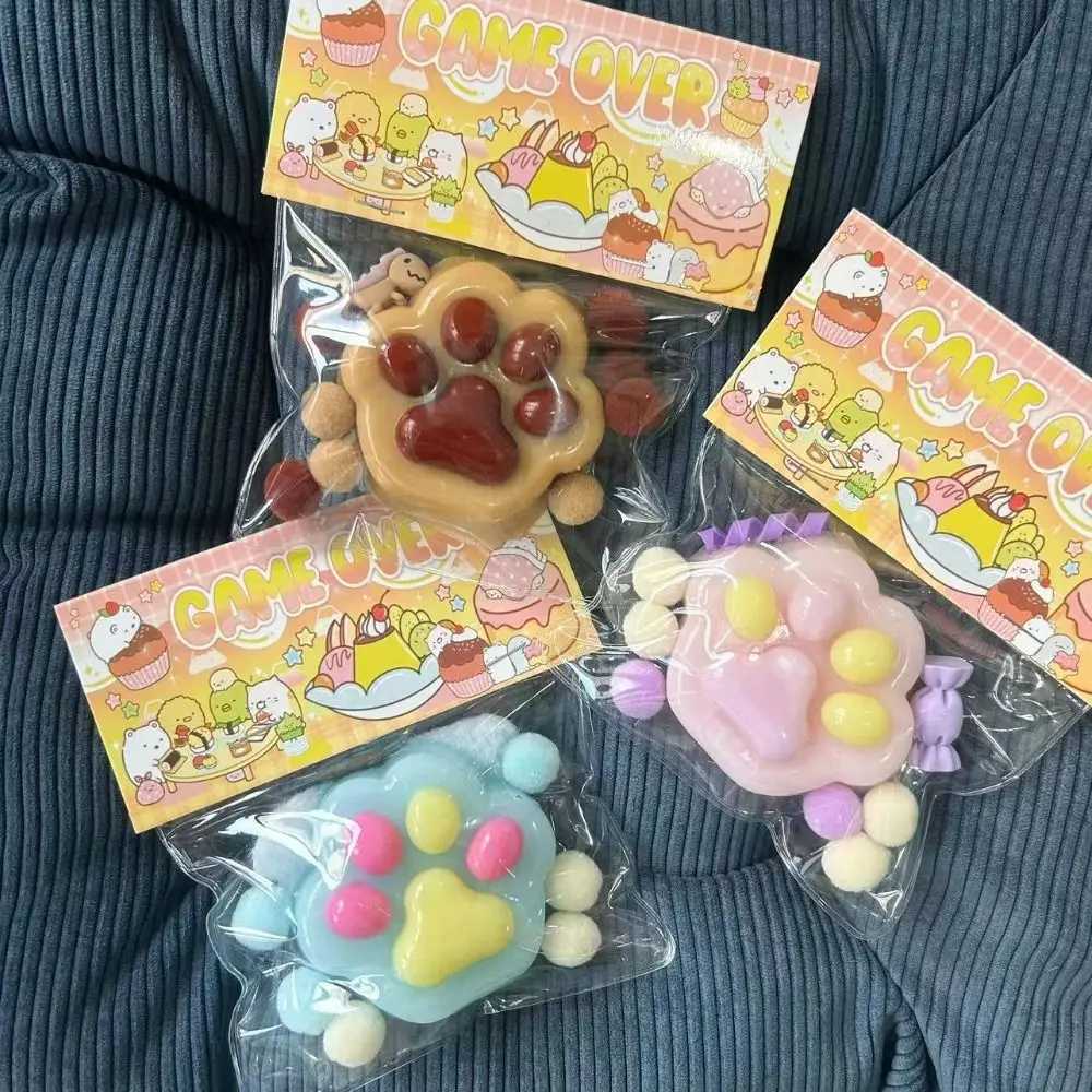 NEW Fidget Toy Anti-stress Mini Kawaii Cat Paw TPR Small Cat Paw Cute Pink Cat Foot Pinch Decompression Toy Squeeze Toys H260402