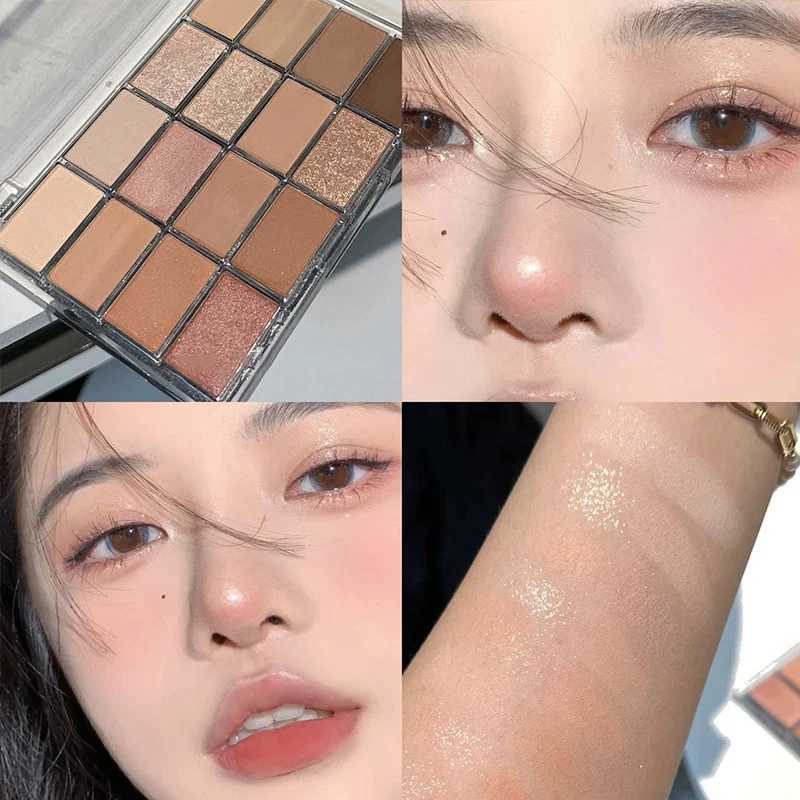 16 Color Eye Shadow Palette Glitter Pearl Matte Eyeshadow Palette Pink Long Lasting Korean Low Saturation Earth Color Eye Makeup H260402