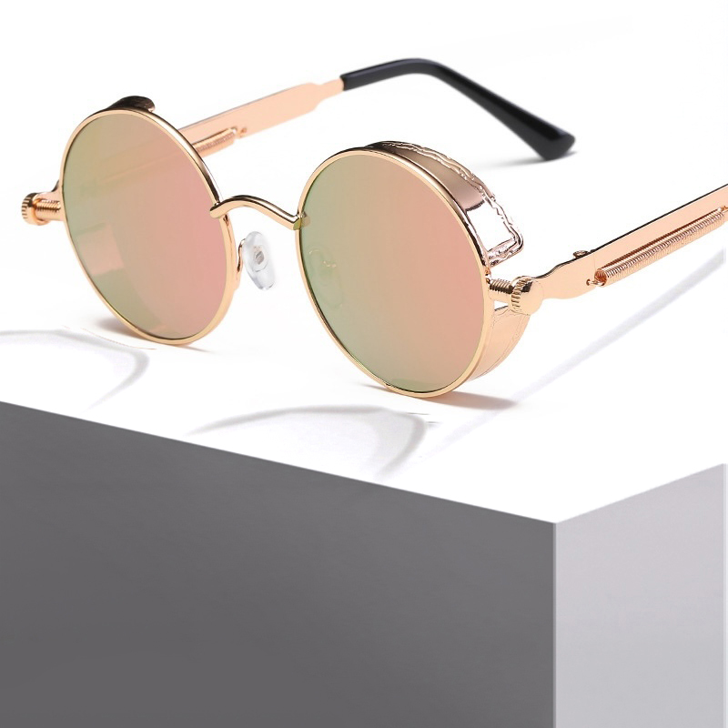 Metal Steampunk Sunglasses Men Women Fashion Round Glasses Brand Designer Vintage Sun Glasses High Quality Oculos de sol CB Fashion Accessories