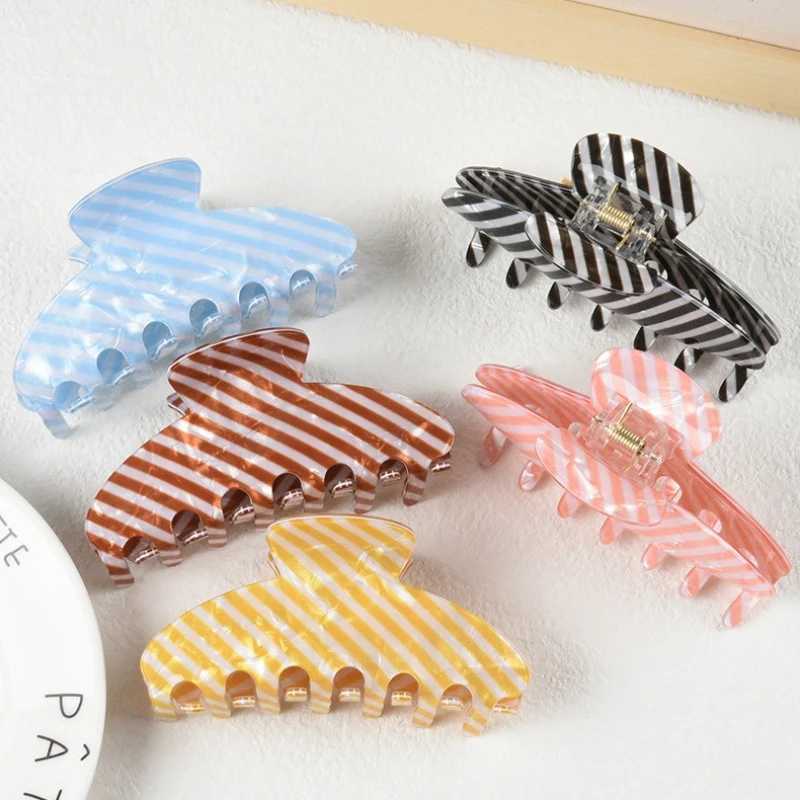 NEW 103CM Large Colorful Striped Hair Claw Korean Style Claw Clips Retro Trendy Hair Clips for Women Girls INS Hair Accessories H260402