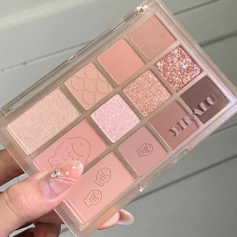 12-Colors Eyeshadow Palette Smokey Brown Rose Eye Shadow Makeup Silky Matte Shimmer Long-lasting Beginner Eyes Pigment Cosmetics H260402