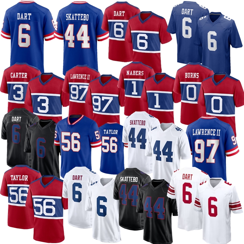 New YorkS ciyt Giantss jersey Jaxson Dart Abdul Carter Malik Nabers Giantsjersey Cam Skattebo Kayvon Thibodeaux Manning Strahan Burns Football Jerseys