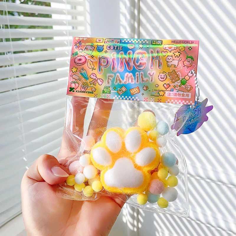 1PC DIY Accessories Squishy New Fidget Toy Mini Kawaii Plush Cat Paw Small Pig Rabbit Cute Pink Cat Foot Decompression Props H260402
