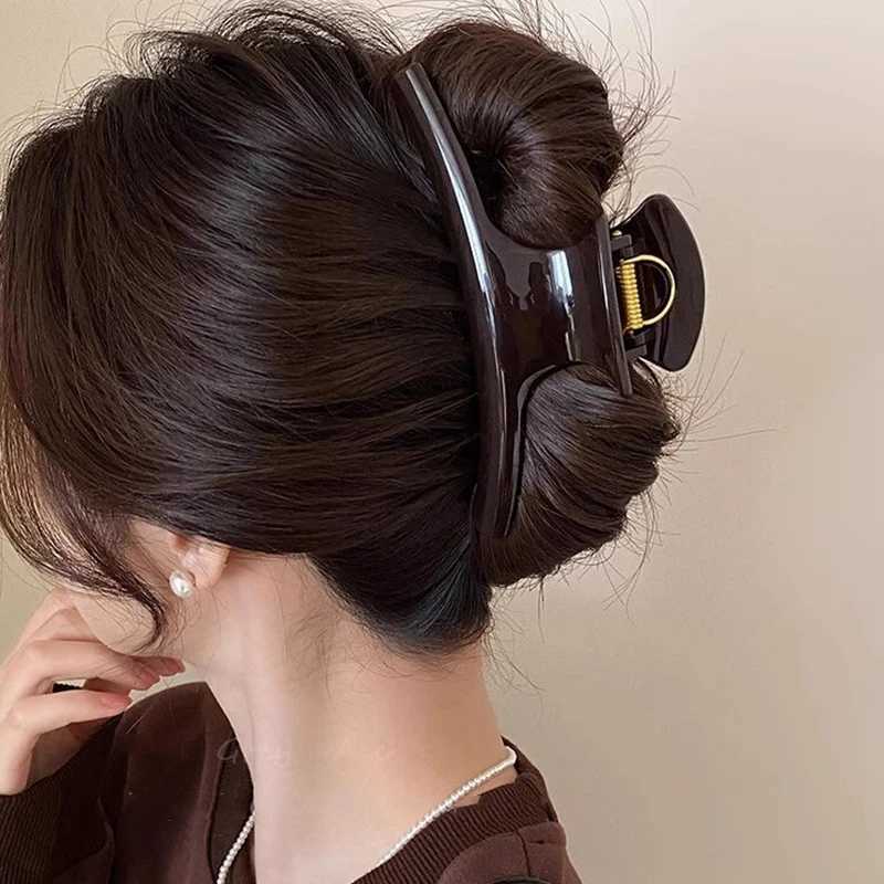Elegant Solid 591in Large Hair Claw For Women Hair Ornament Long Thick Hair Hold Headband Claw Clip Hair Clip Hair Accessories H260402