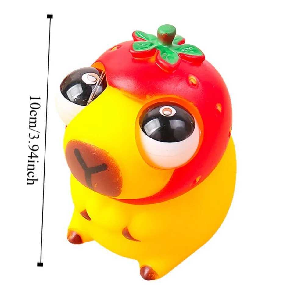 Cartoon Burst Eye Capybara Squeeze Toy Funny Soft Capybara Big Eyeball Pinch Toy Capybara Figure Stress Relief Toy Kids Gifts H260402