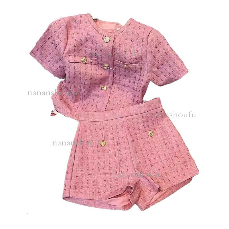 Designer Set Luxury Fashion Temperament Socialite Style Women's Clothing New Summer Popular Street Photography Trend Essential Top T-shirt Shorts