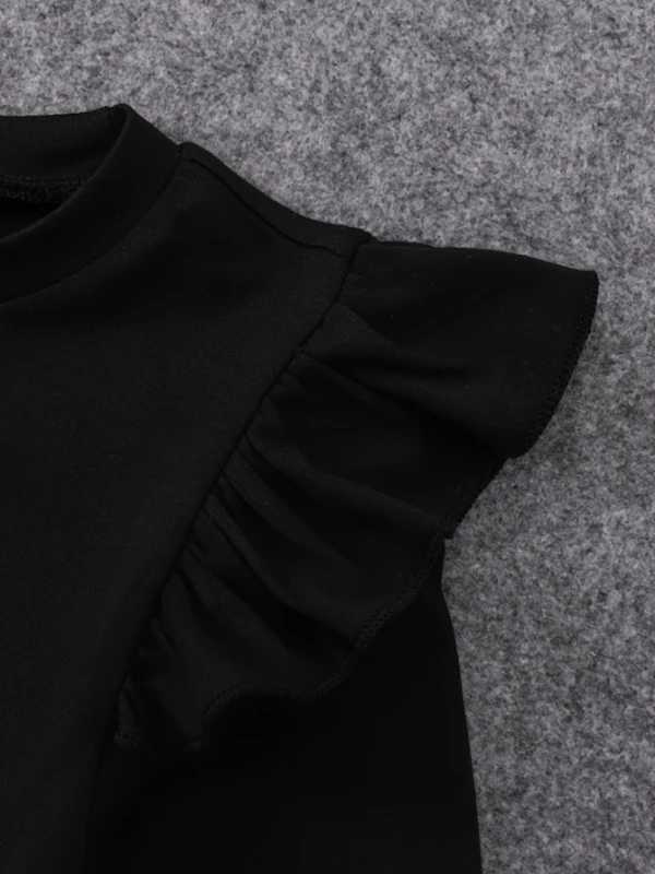 Spring Autumn Infant Toddler Girls round Neck Fly Sleeve Splice Flower Print Tulle Casual Dress for Baby Girls H260402