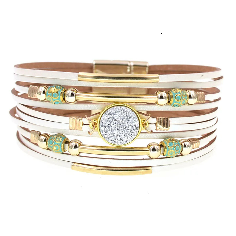 WELLMORE women bracelets bohemia bracelets fashion wrap bracelet leather bracelets for women Female Jewelry wholesale 260318BJ - view 4