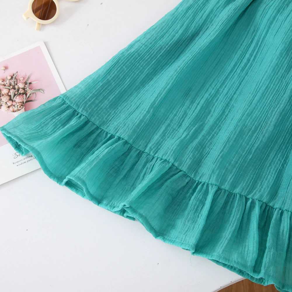 Humor Bear Summer Girls Dress Solid color retro-style halter sleeveless Fashion Princess Dress Casual Dresses For Girls H260402